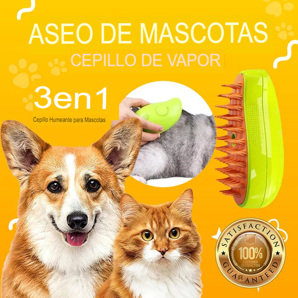 Cepillo Limpiador de Vapor para Mascotas Anti Olores